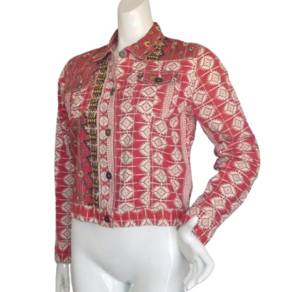 Gramicci Jacket, M, Multicolor Boho, Button front/Collar, Long sleeves, Pockets - Picture 3 of 14